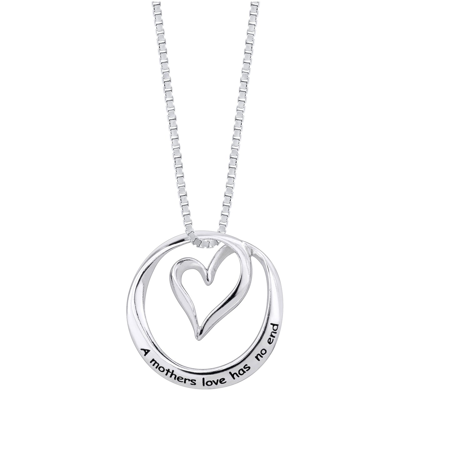 Sterling Silver "Open Heart Circle Pendant Necklace, 18" for Women