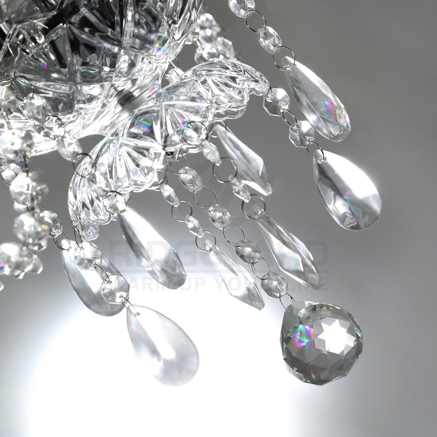 Clear Crystal Chandelier 4 Lights Pendant Ceiling Fixture