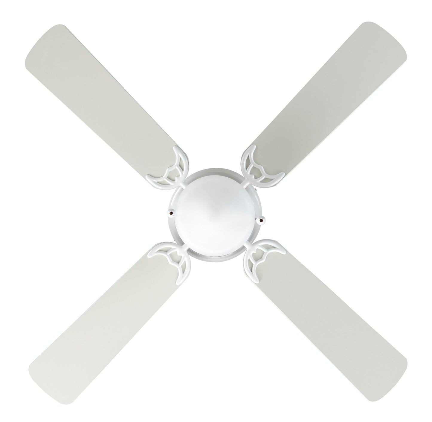 42" Hugger Metal Ceiling Fan w/ Single Light, White, 4 Blades, LED Bulb, Reversible