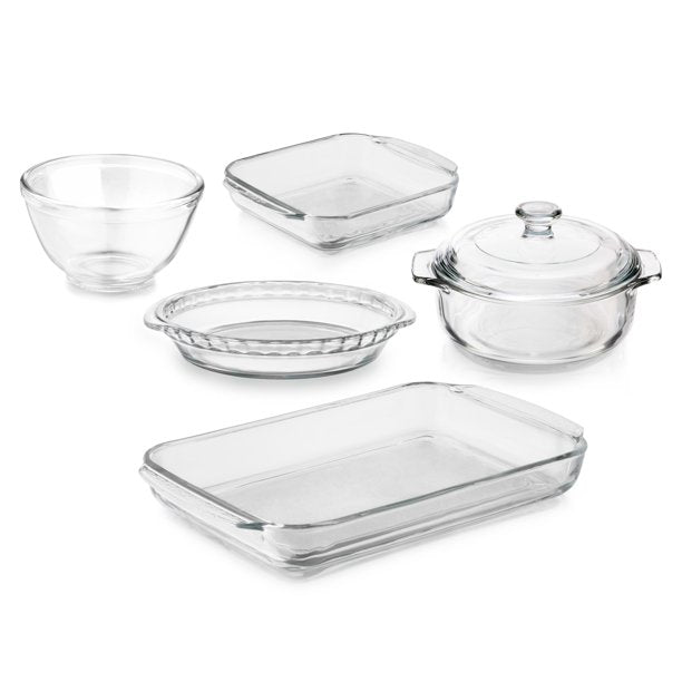 5-Piece Glass Casserole Baking Dish Set w/ 1 Cover