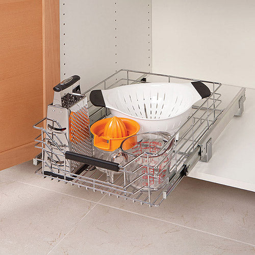 Pull-Out Sliding Cabinet Drawer Organizer, Silver