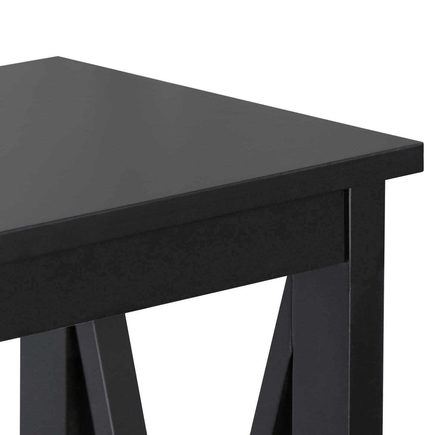 Console Table Entryway Simple Style Wood Side Display Black