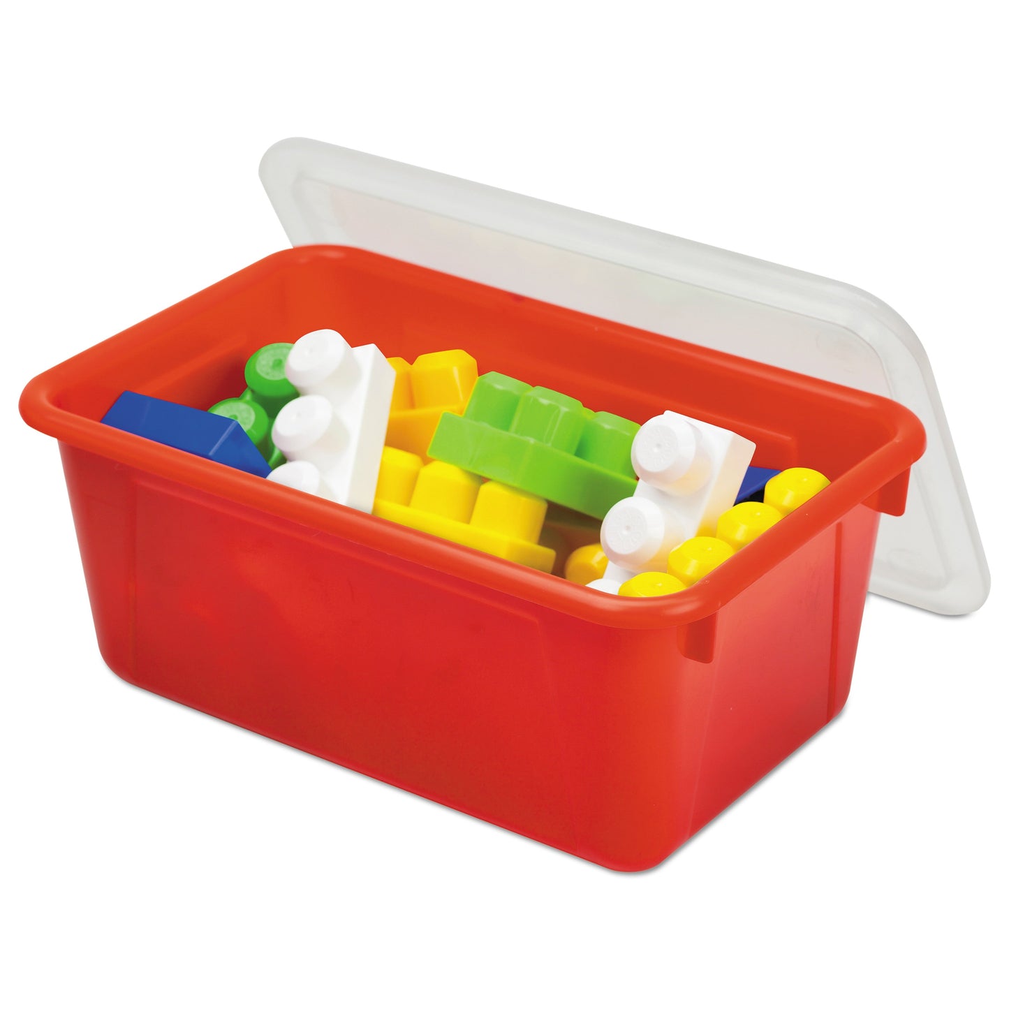 Clear Lid Small Cubby Bin, 6 / Carton, Assorted Bright