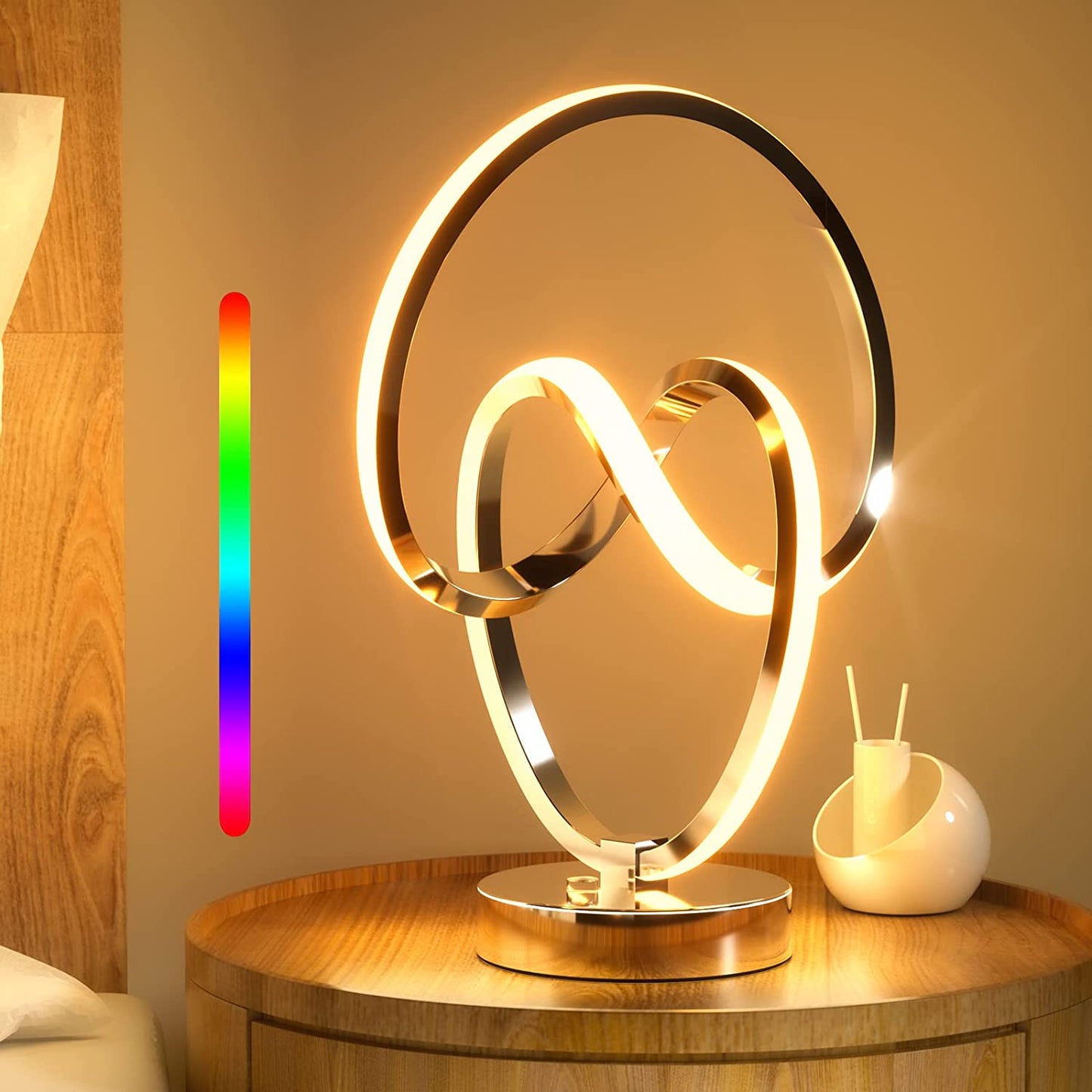 Modern Spiral RGB Touch Dimmable LED Bedside Lamp