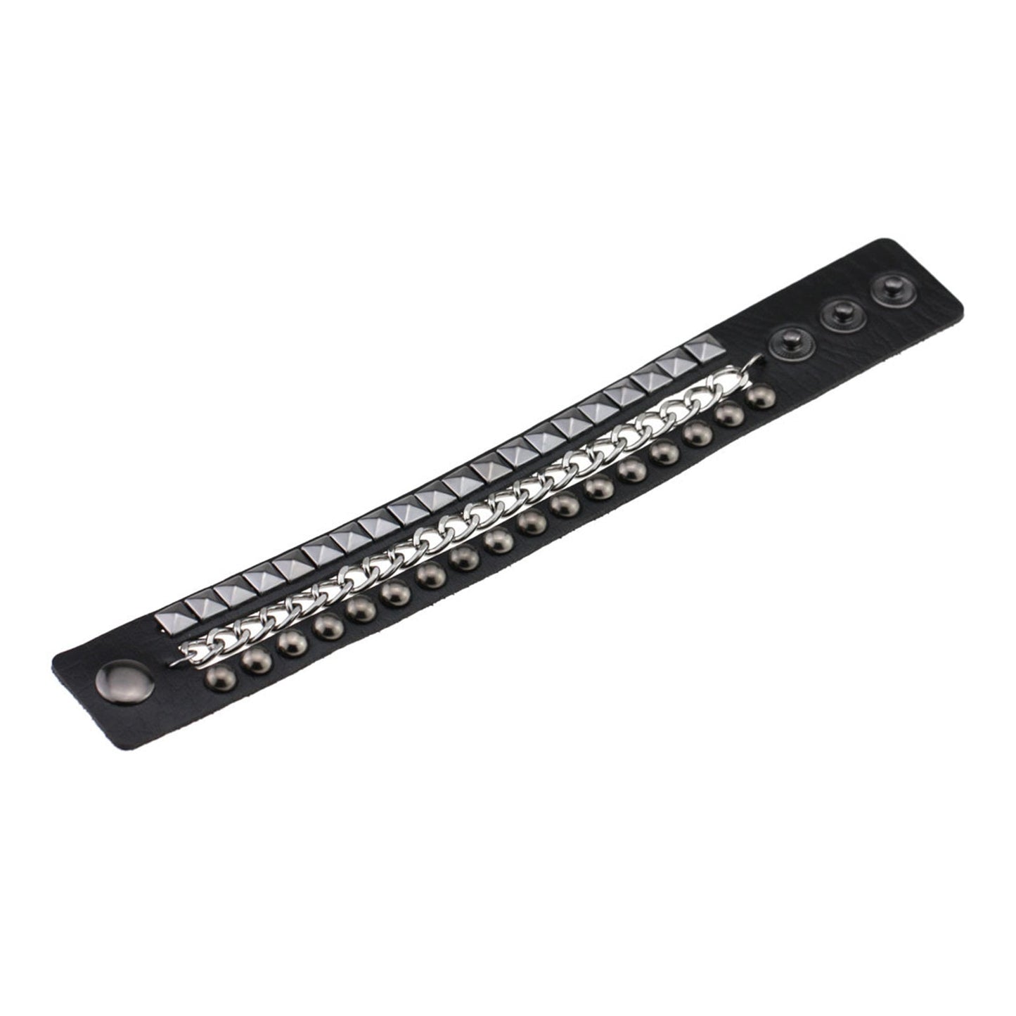 Spikes Rivets Studded Cuff Wrap Leather Punk Bracelet for Men/Women