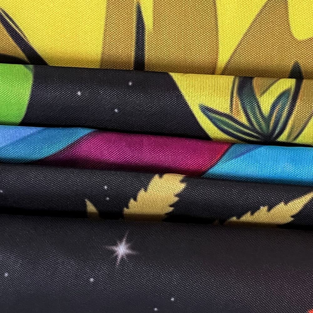 Leaf Cool Alien Take Cigar Hippie Art Tapestry for Bedroom Decoration Backlight, 60X40Inch