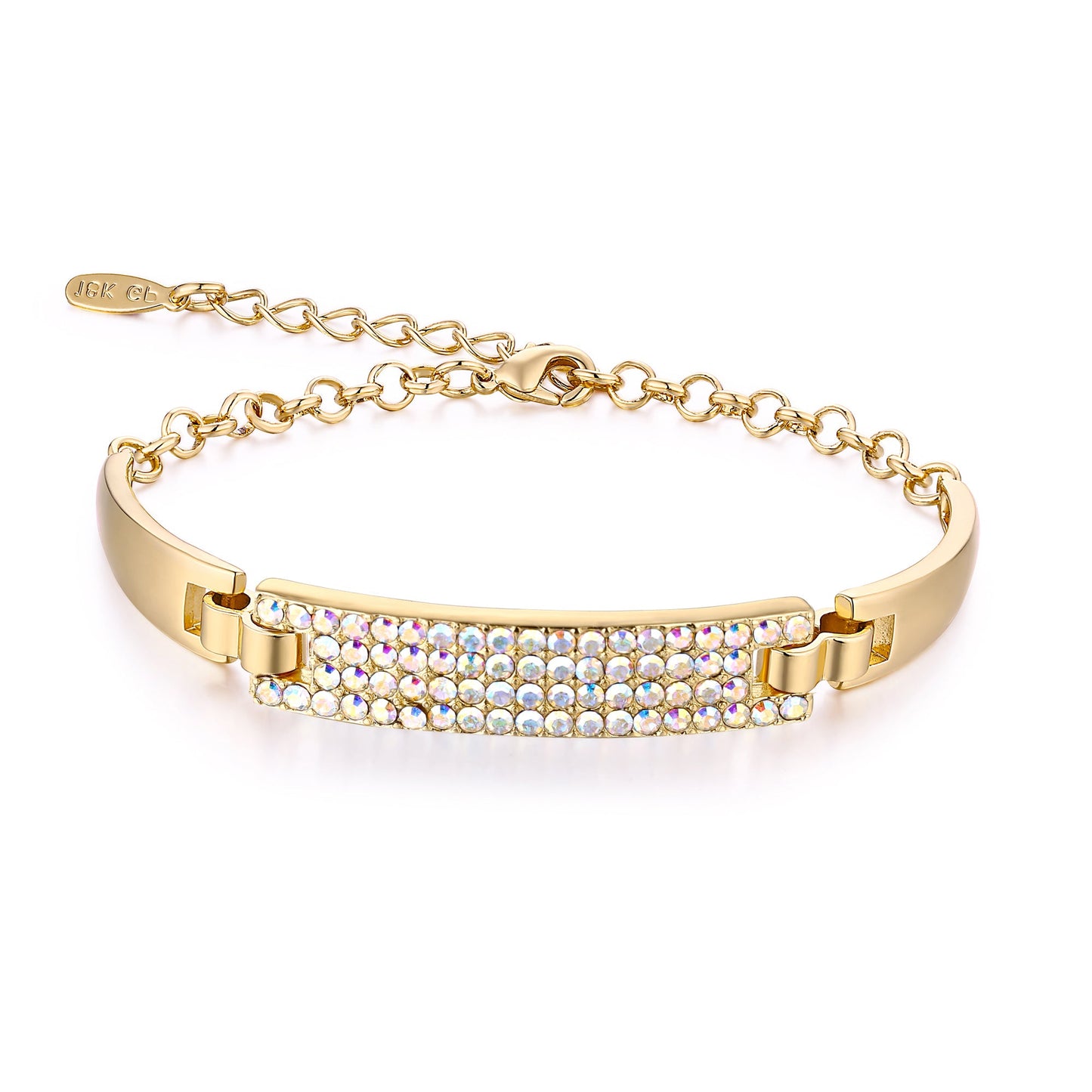 18k Gold Bracelet for Women w/ .Austrian Crystal Crystal Elements
