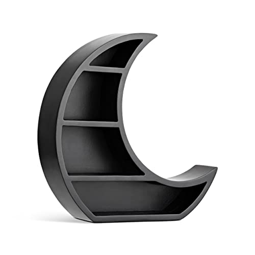 Unique Black Moon Shelf, Crystal Shelf Display Home Decoration