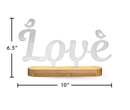 Love Sign w/ Stylish Bamboo Stand for Home Decoration