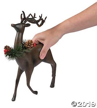 Bowing And Standing Reindeer Christmas Holiday Home Decor (set of 2)