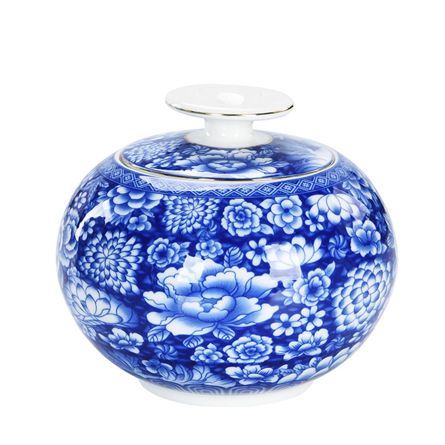 Blue & White Porcelain Ceramic Decorative Globe Jars