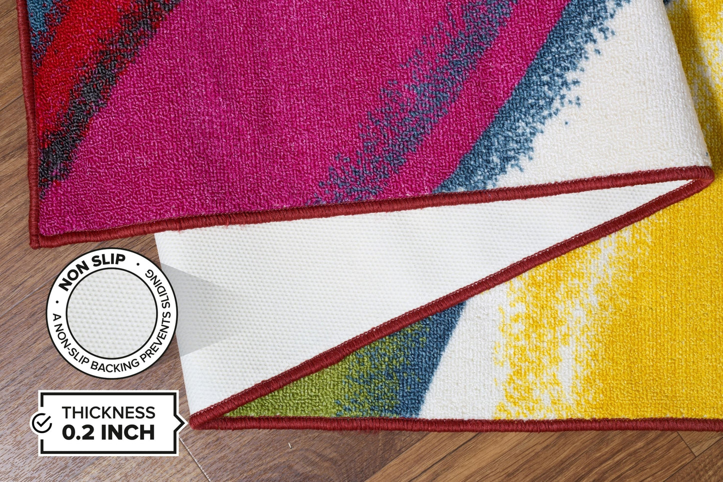 Area Rugs Modern Contemporary Waves Non-Slip (Non-Skid) Ruggable Rugs