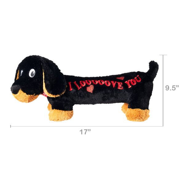 Valentine’s Day 20in Black Dachshund Plush Toy