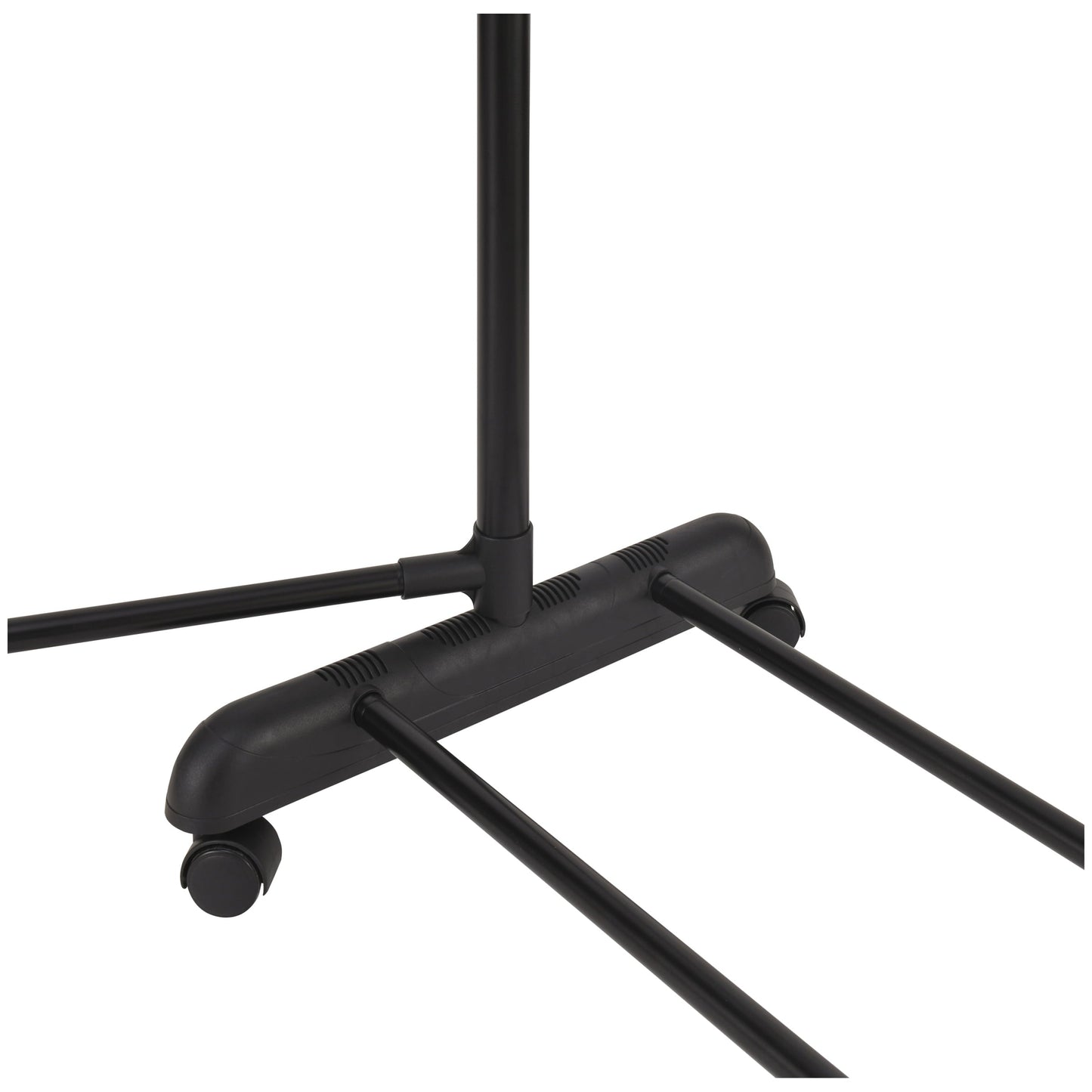Adjustable Rolling Corner Garment Rack, Metal Chrome & Black