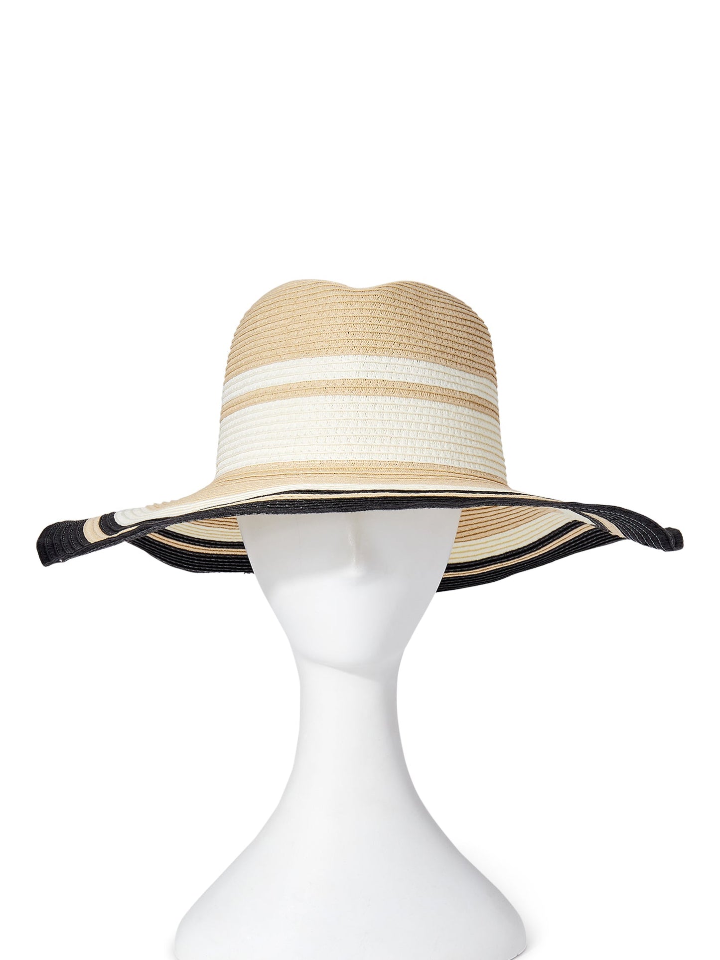 Striped Straw Panama Hat for Women