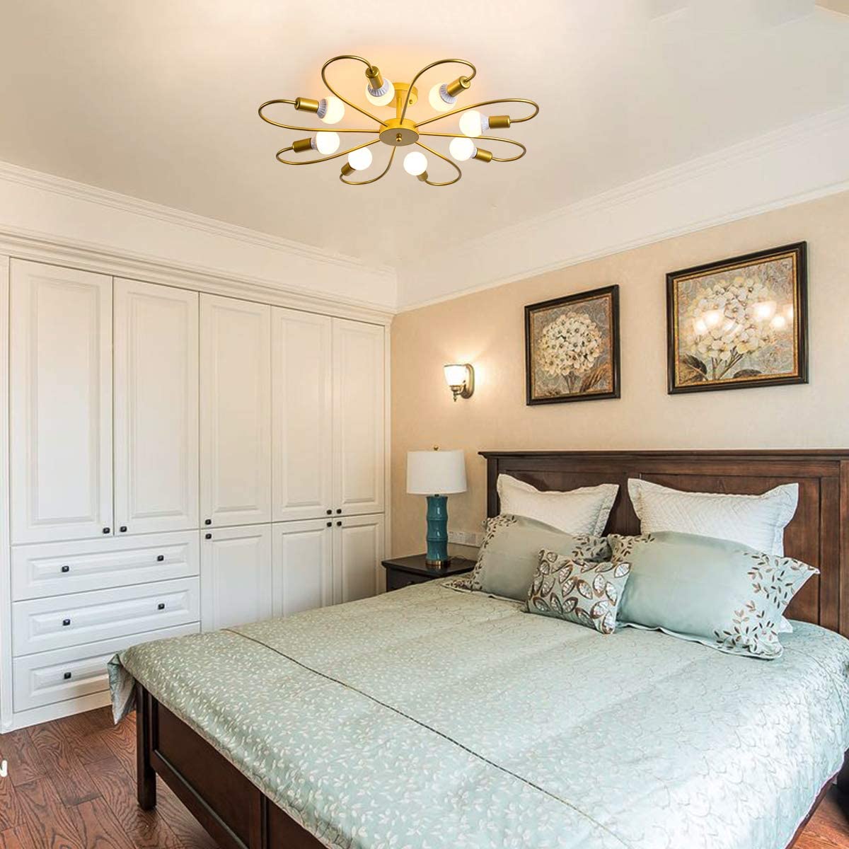 Modern 8-Light Ceiling Light Fixture Sputnik Chandelier