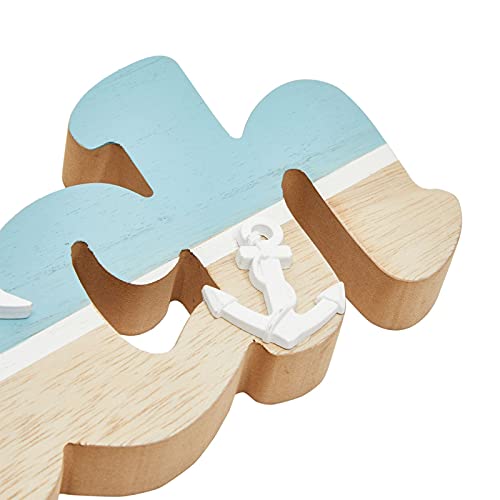 Wooden Beach Sign, Coastal (15 x 6 inches) for Home Decoration