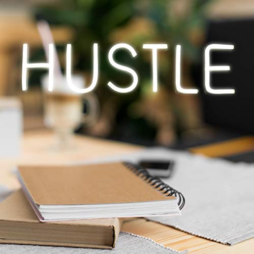 Large Hustle Neon Sign Lights USB Powered with On/Off Switch Size 19.7"x5"
