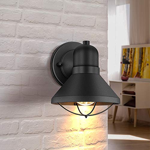 2-Pack Outdoor Wall Sconce in Powder Coated Finish (Black)