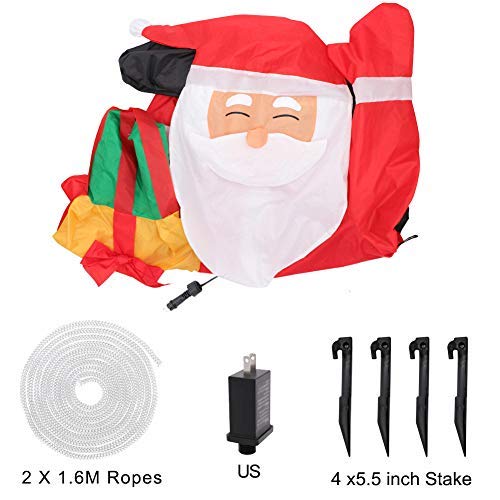 5ft Christmas Inflatables Greeting Santa Decoration with Light