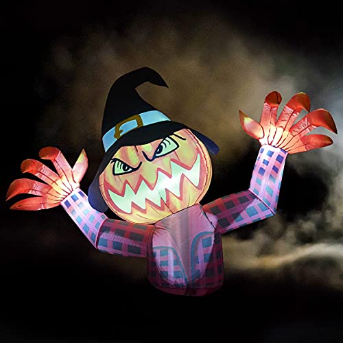 5.5 FT Halloween Inflatables Pumpkin Ghost w/ LED