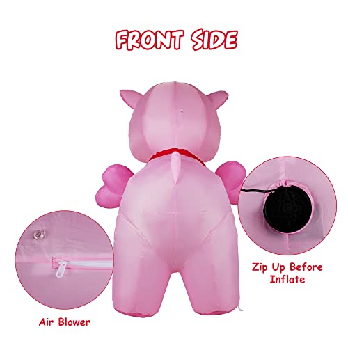 4 FT Llama w/ Built in LED Heart Inflatable Valentines Day Decoration