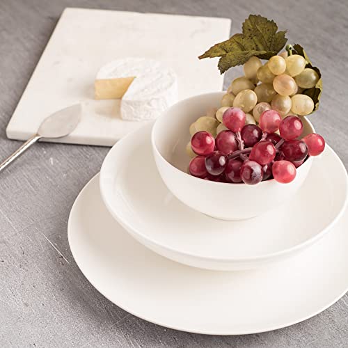 Set for 4 Dinnerware 12 pcs Set Dish –Durable Porcelain White