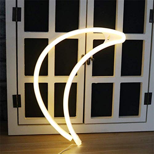 Crescent Neon Moon LED Moon Art (Warm White)