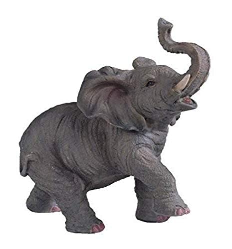 Polyresin Elephant with Trunk Up Figurine Statue, 6.5"