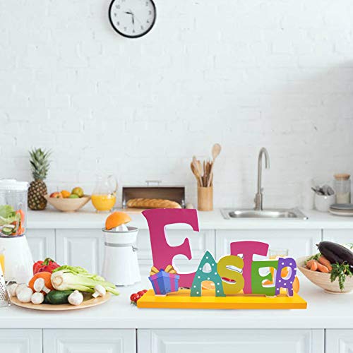 Wooden Easter Signs Table Centerpiece