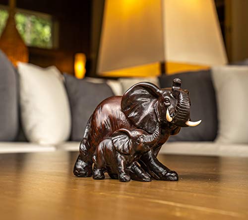 Resin Feng Shui Elephant Mother & Child Statues