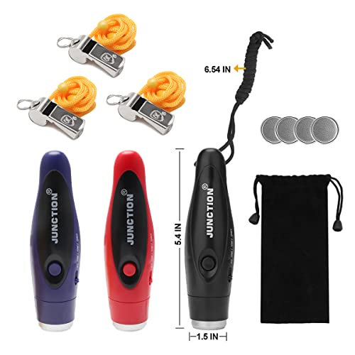 3 Pack Handheld Electronic Whistles w/ Lanyard Three Tone Distinct High Volume