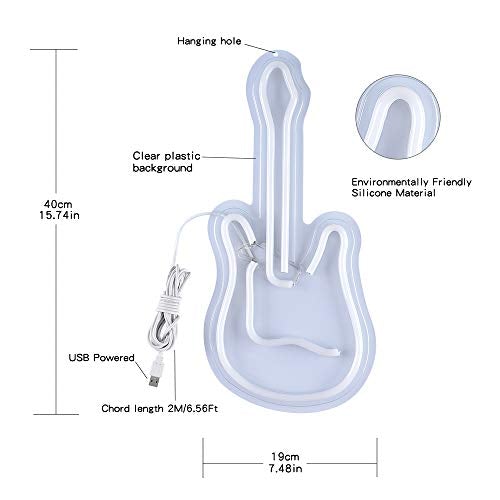 3D Neon Guitar LED Light Sign 16 Inch