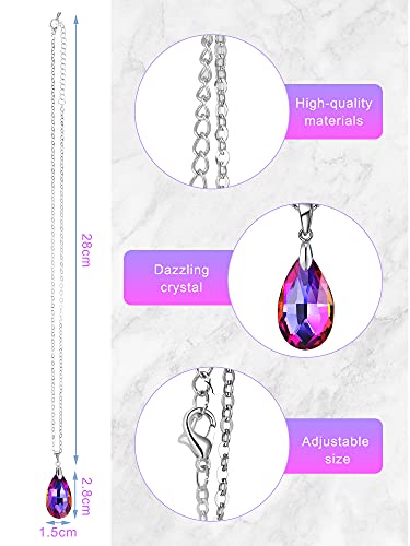 12 Pcs Cubic Zirconia Pendant Teardrop Crystal Necklace for Women