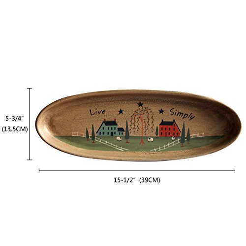 Primitive Rustic House Willow Wood Decorative Plate