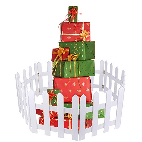 Christmas Tree Wooden Picket Fence Decoration