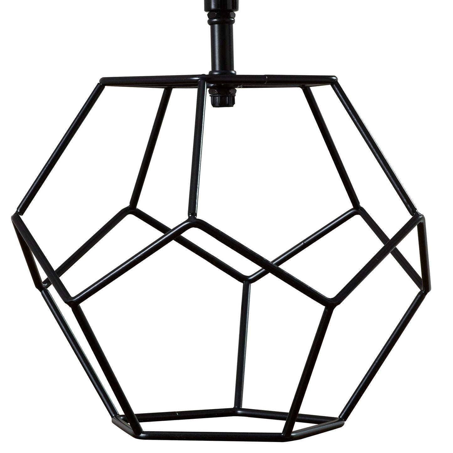 Black Cage Metal Base Table Lamp w/ Shade, 16" H