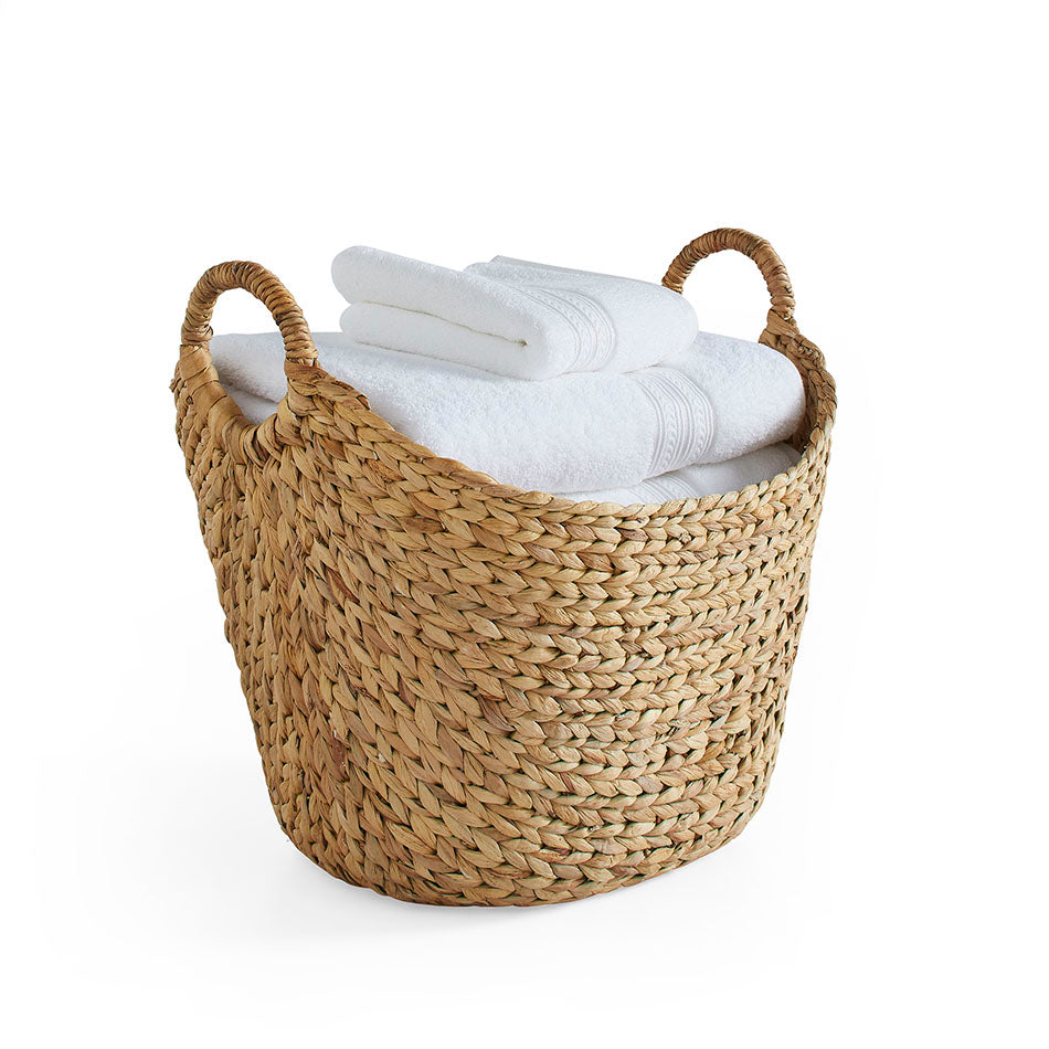 Large Natural Water Hyacinth Boat Basket, Set of 2