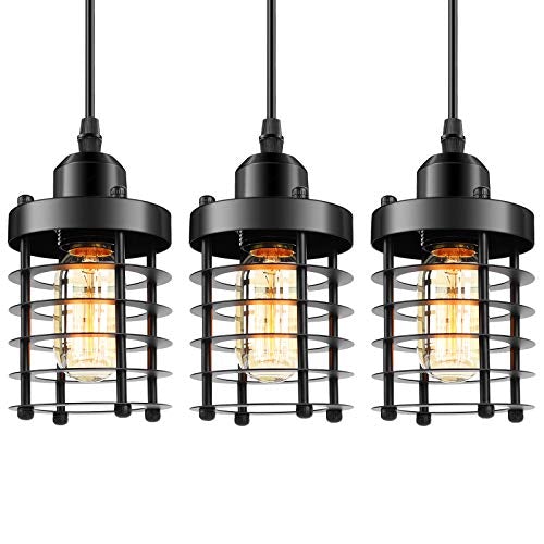 3 Packs Unique Industrial Pendant Lighting Fixtures