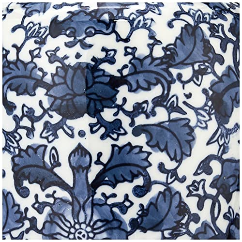 Decorative Blue & White Ceramic Ginger Jar w/ Lid