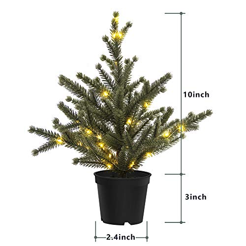 Tabletop Christmas Tree with Lights & Pinecones