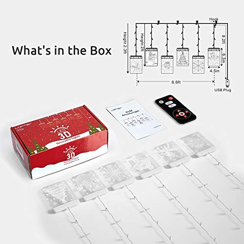 Christmas 3D Twinkle Hanging Lights w/ Timer