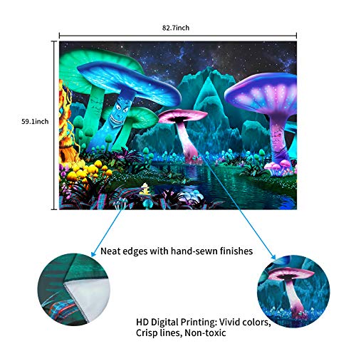 Psychedelic Mushroom Fantasy Plant Fairy Forest Tapestry Wall Hanging