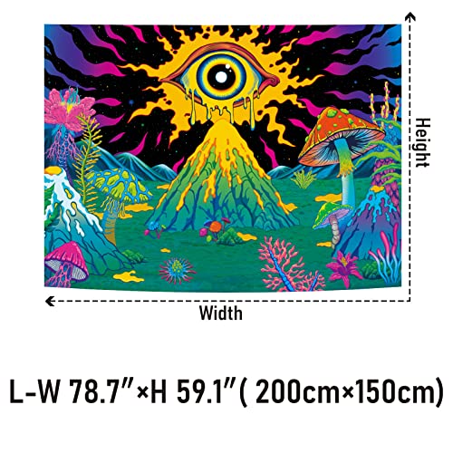 Psychedelic Eye Trippy Mushroom Tapestry for Wall Decoration