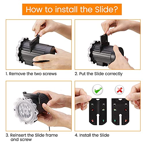 Halloween Christmas Projector Lights Outdoor, LED Holiday Projector Lights with 10 Moving Slides,