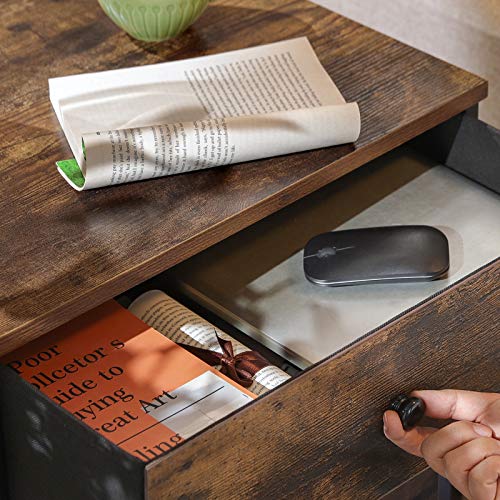 Chest 6 Drawers Dresser w/ Metal Frame, Wooden Top & Front