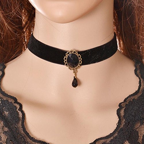 10 Pcs Lace Choker Necklace for Women- Black Classic Velvet Stretch Punk