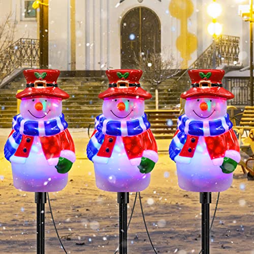 3 Packs Christmas Snowman Pathway Lights Decorations
