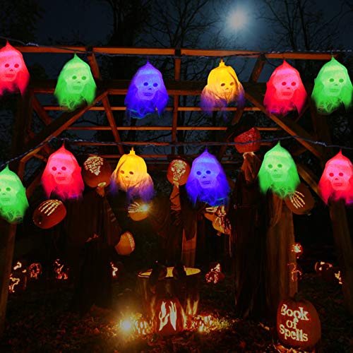 10Ft 10LEDs Skeletons Halloween Skull Lights Halloween String Lights