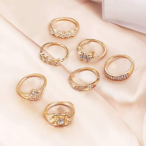 HOLIDAY SALE! 60 Pcs Gold/Silver Vintage Stackable Knuckle Finger Rings Set for Women